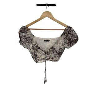 Cotton Candy LA Crop Top Womens M Toile Coquette 90's Y2K Festival Concert Boho